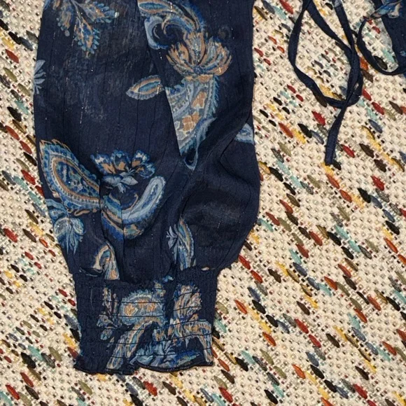 Lucky Brand Navy Paisley Dress - Picture 3 of 5